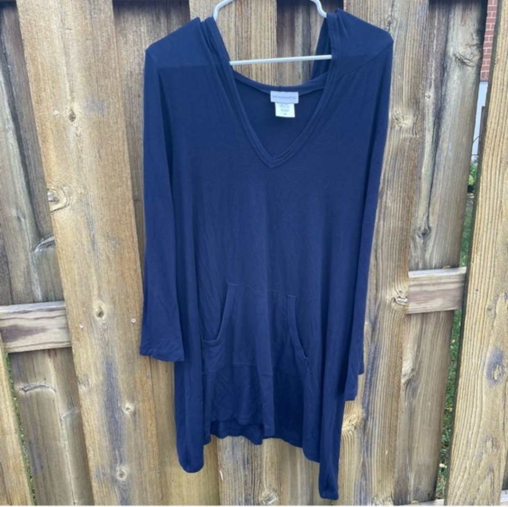 Soft Surroundings Navy Blue Oversized Pullover Hoodie M